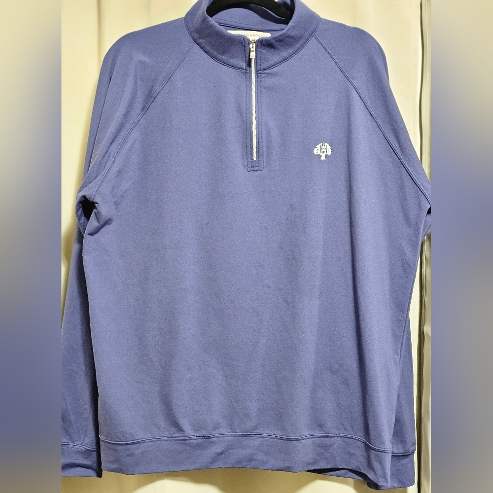 Holderness & Bourne Mens Large The Westland Navy 1/4 Zip Blue Pullover G… - Picture 9 of 10